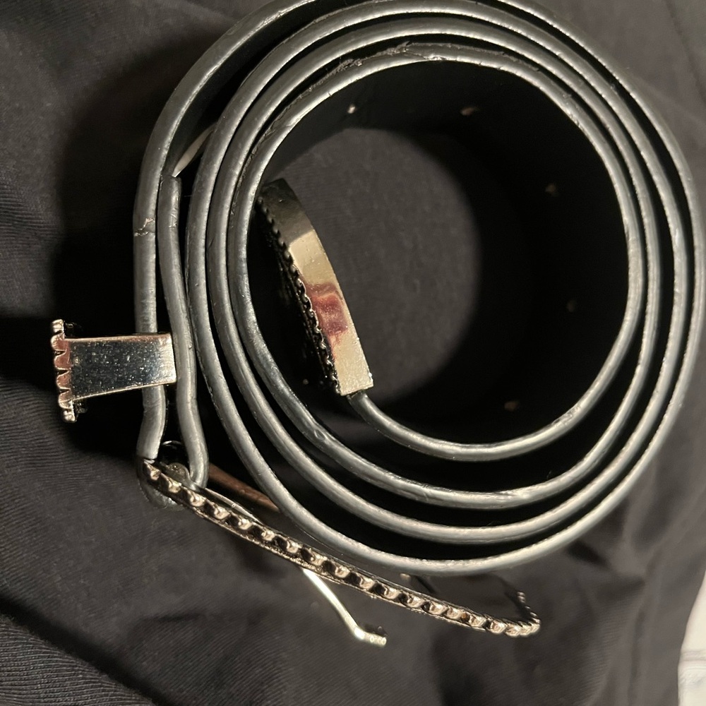 True Religion Black Belt with Silver Detailing